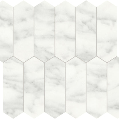 Cromo Bianco in Picket Mosaic Honed Natural Stone