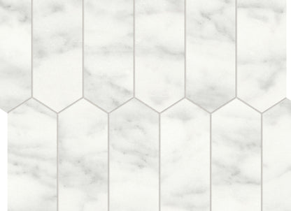 Cromo Bianco in Picket Mosaic Honed