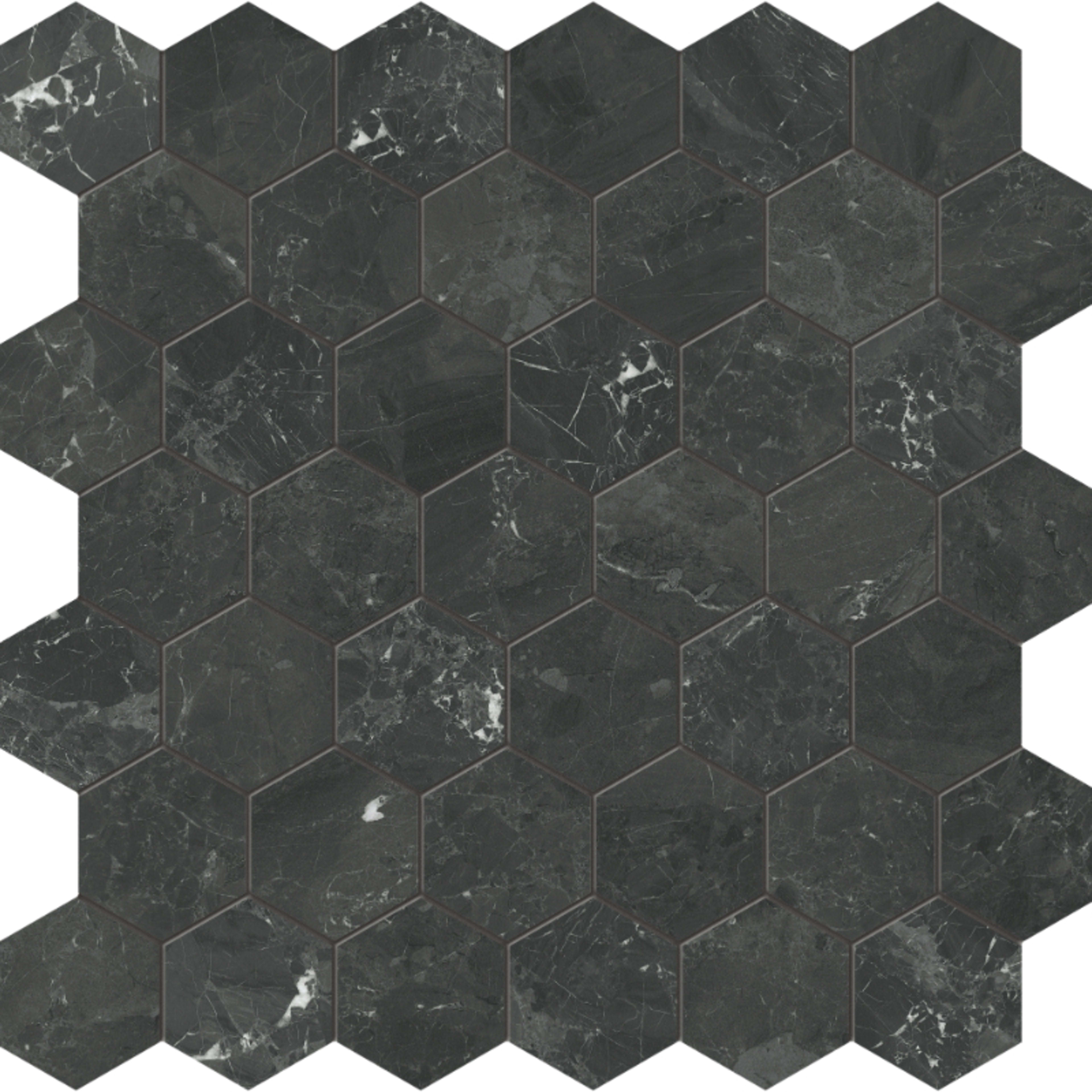 Galaxia Nero in Hexagon Mosaic Polished Natural Stone
