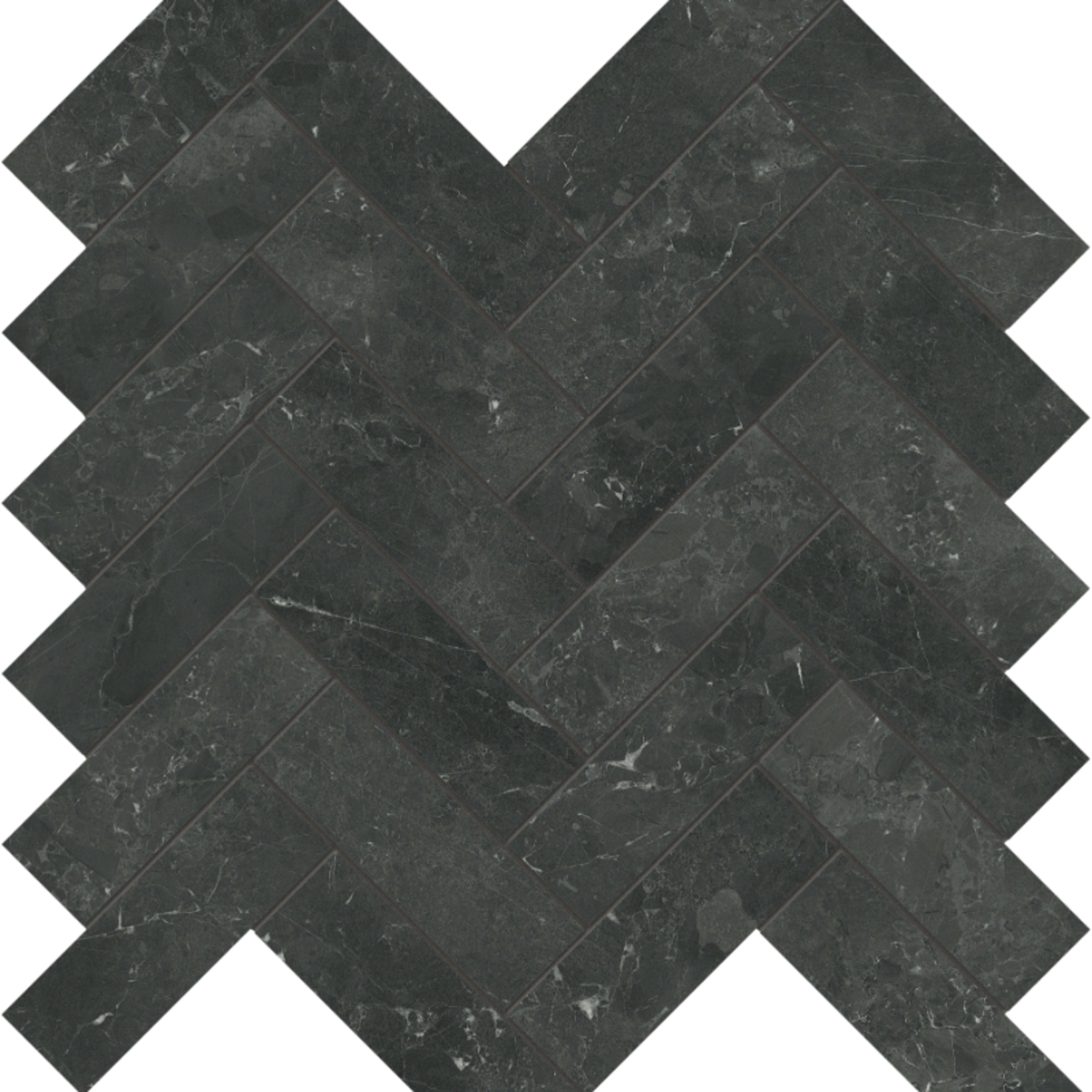 Galaxia Nero in Herringbone Mosaic Polished Natural Stone