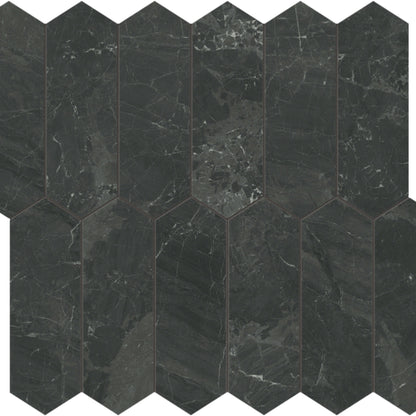 Galaxia Nero in Picket Mosaic Polished Natural Stone