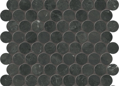 Galaxia Nero in Penny Round Mosaic Polished