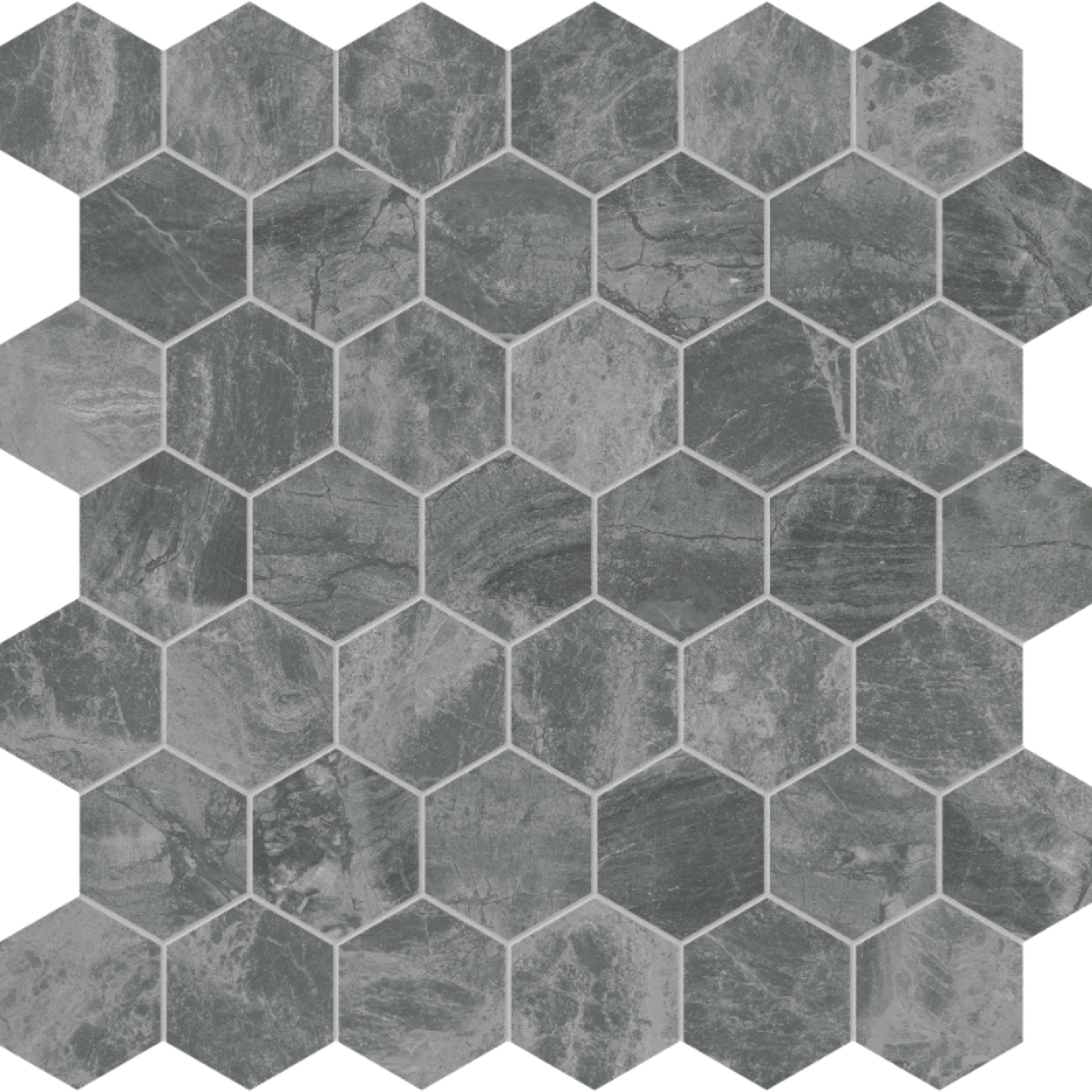 Gemma Mystique in Hexagon Mosaic Brushed Natural Stone