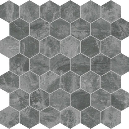 Gemma Mystique in Hexagon Mosaic Brushed Natural Stone