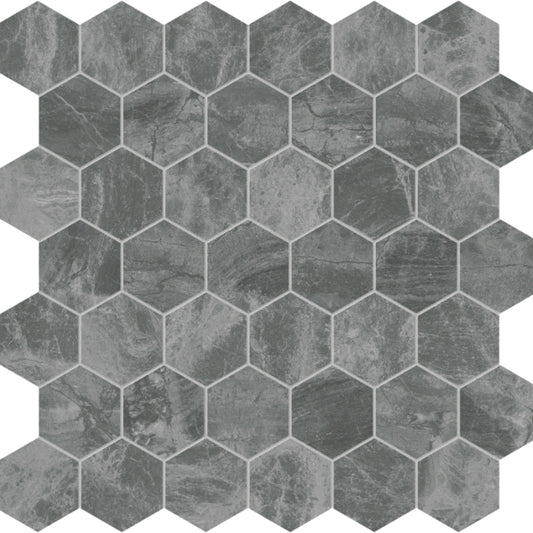 Gemma Mystique in Hexagon Mosaic Brushed Natural Stone