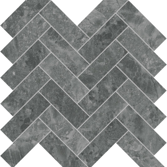 Gemma Mystique in Herringbone Mosaic Brushed Natural Stone