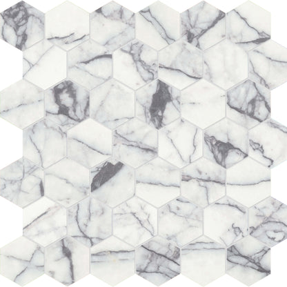 Lilac Volta in Hexagon Mosaic Honed Natural Stone