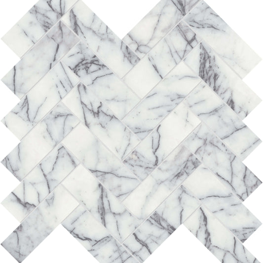 Lilac Volta in Herringbone Mosaic Honed Natural Stone