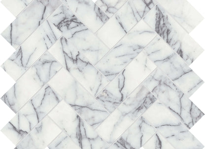 Lilac Volta in Herringbone Mosaic Honed