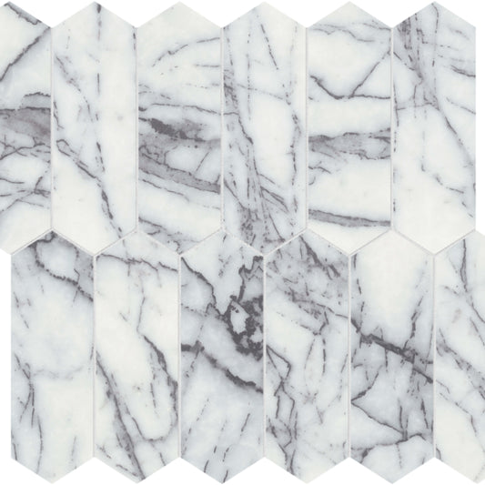 Lilac Volta in Picket Mosaic Honed Natural Stone