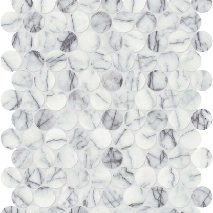 Lilac Volta in Penny Round Mosaic Honed Natural Stone