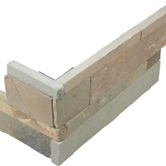 Ledger Stone in African Dune 6x18 Assembled Corner Natural Stone