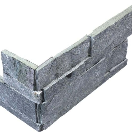 Ledger Stone in Astro Silver 6x18 Assembled Corner Natural Stone