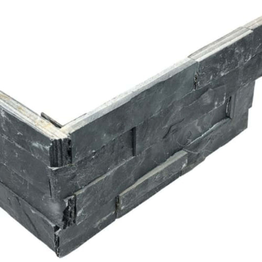 Ledger Stone in Carbon 6x18 Assembled Corner Natural Stone