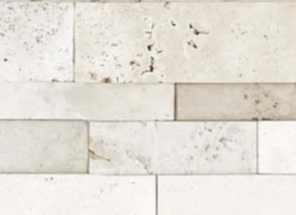 Ivory Travertine in Honed Cubics Cambria Strips