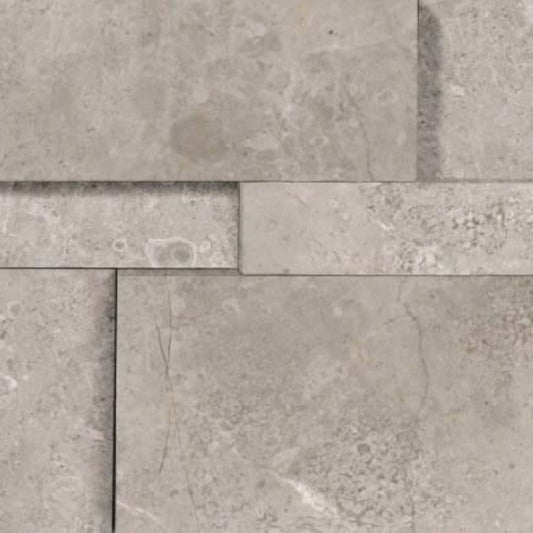 Ritz Gray in Honed Cubics 6x24 Wall Panels Natural Stone