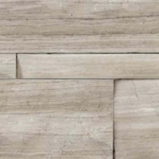 Splitface & Cubics in Strada Mist Veincut 6x24 Split Face Wall Panels Natural Stone