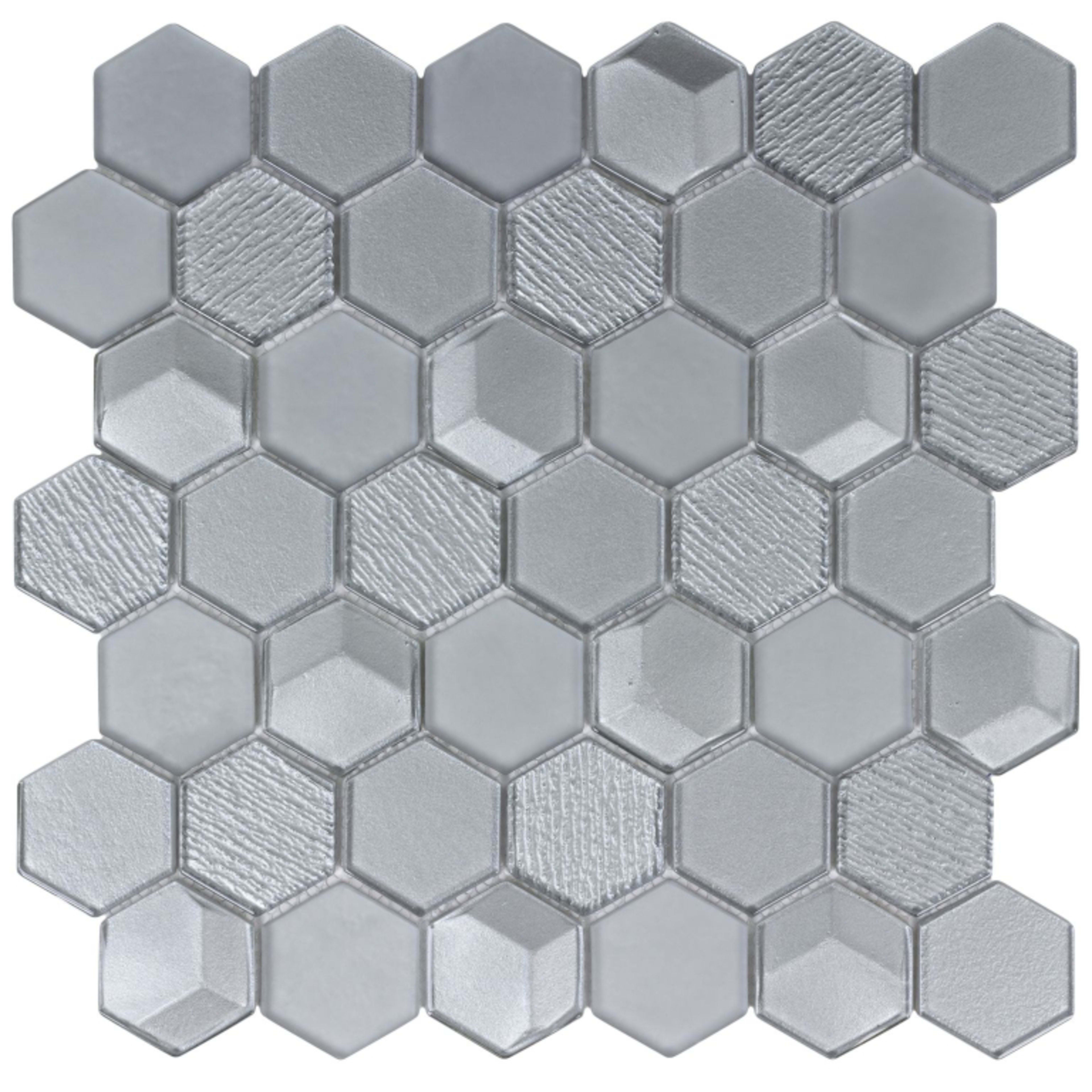 Monet Magic in Foggy Hex Glass Tile