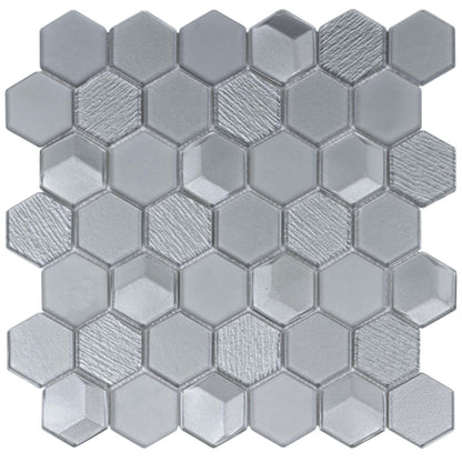 Monet Magic in Foggy Hex Glass Tile