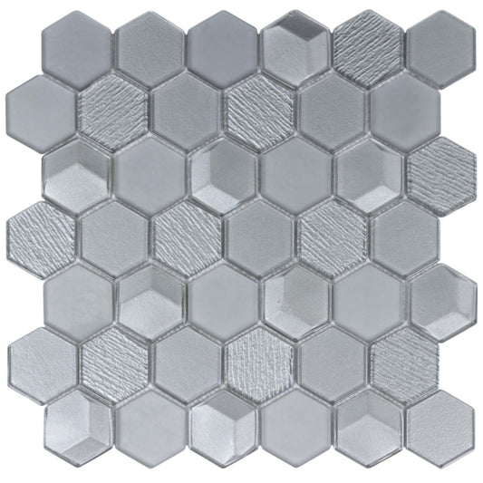 Monet Magic in Foggy Hex Glass Tile