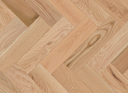 Natural - Duramatt in Red Oak - 5" Exclusive Brushed Herringbone
