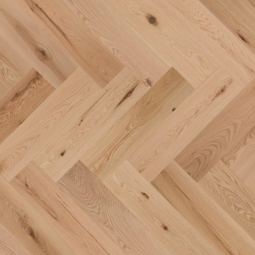 Natural - Duramatt in Red Oak - 5" Character Brushed Herringbone