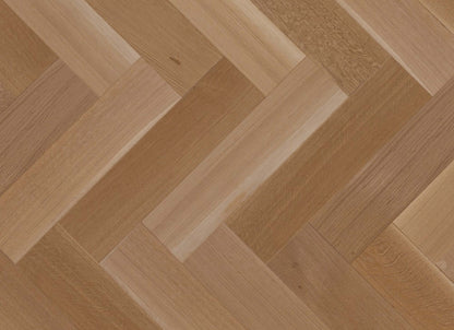 Natural - Duramatt in White Oak - 5" R&Q Exclusive Brushed Herringbone