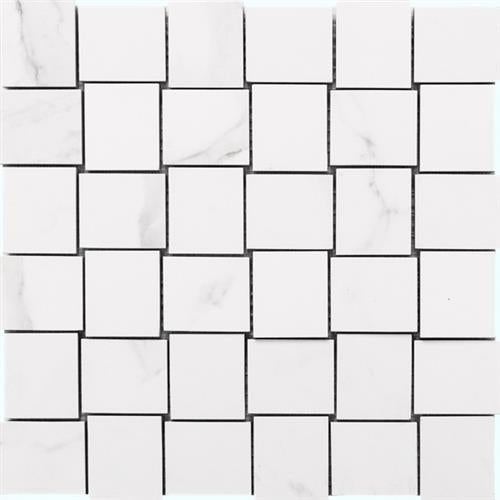 Statuario in Statuario Glossy - Basketweave Tile