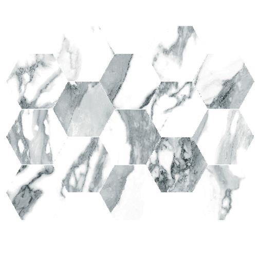 Crash in Blanco Polished - 10 X 14 Hexagon Tile