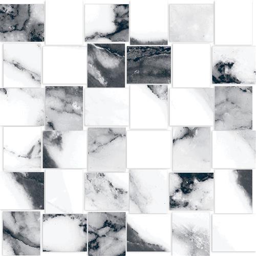 Crash in Blanco Polished - 12x12 Basketweave Tile