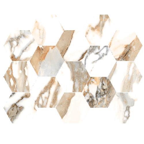 Crash in Beige Polished - 10 X 14 Hexagon Tile