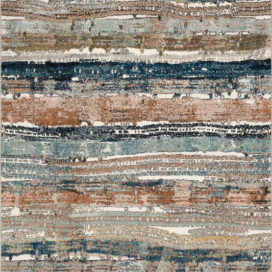 Epiphany Colorful Waves in Robin's Egg Blue Area Rugs