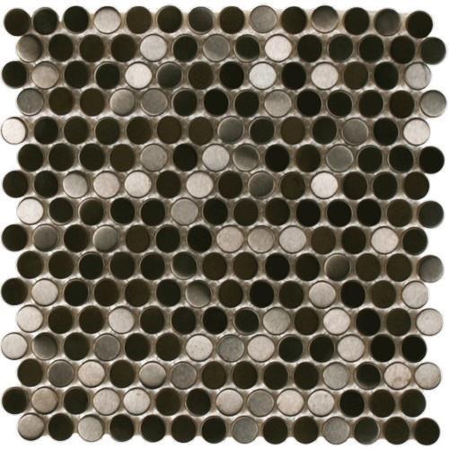 Perth Penny Rounds in Black Metal Brushed