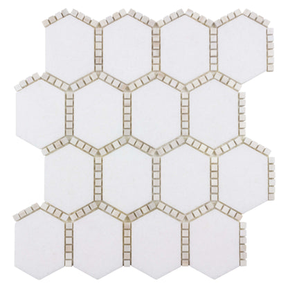 The Finish Line in Jeweled Hex Pale Beige Natural Stone