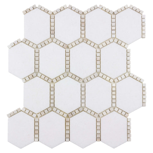 The Finish Line in Jeweled Hex Pale Beige Natural Stone