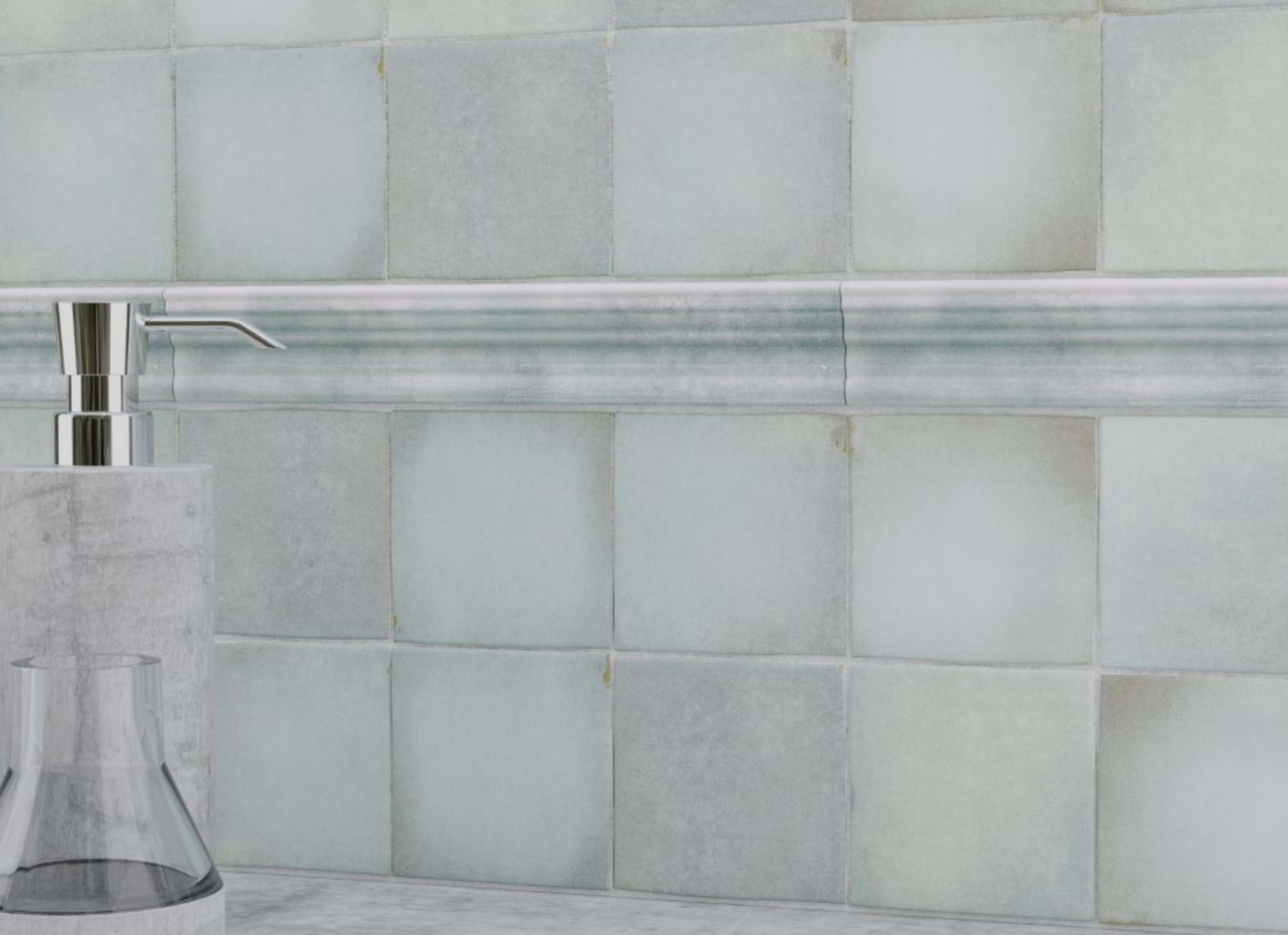 Moroccan Habitat in Misty Zellige Chair Rail