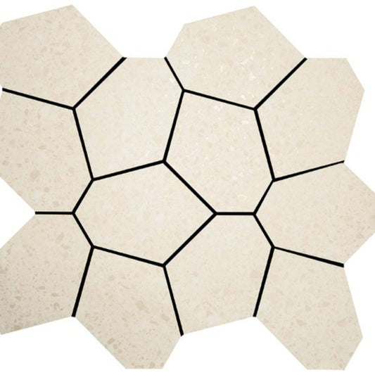 Alaska in Bone Mosaic 13"x15" Polygon Tile