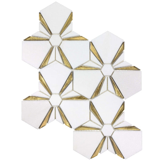 Dazzle in Kaleidoscope Gold Glass Tile