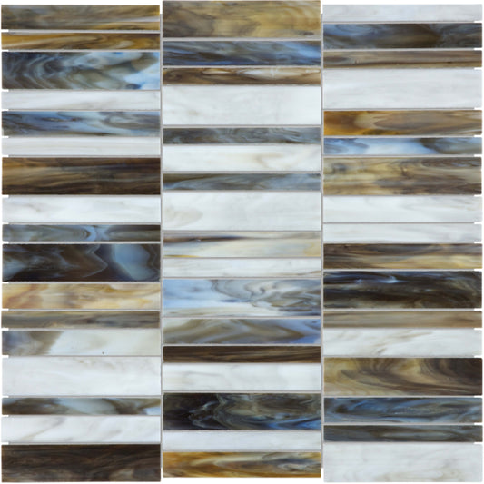 Baroque in Corallo Random Stacked Mosaic Glass Tile