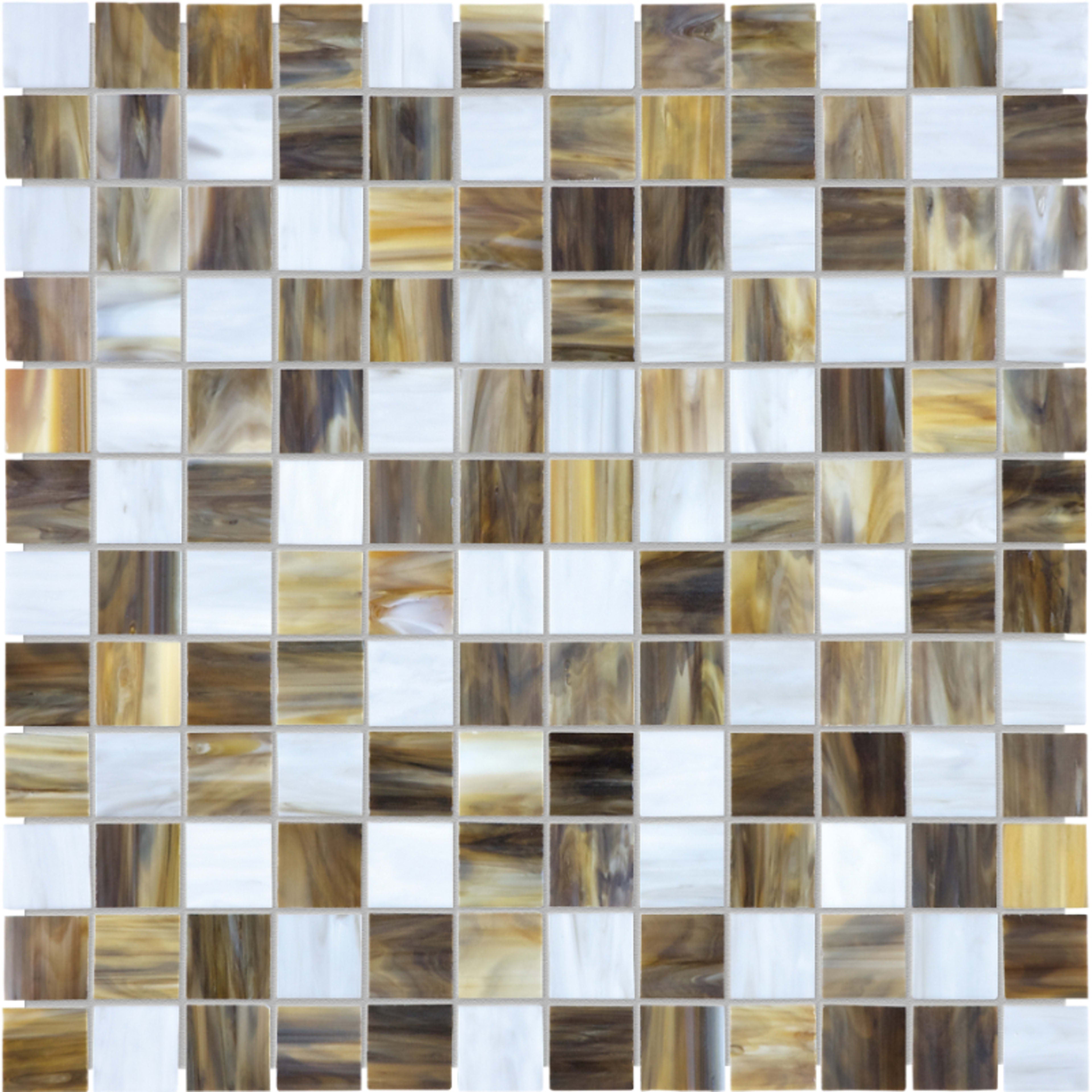 Baroque in Peperino 1x1 Mosaic Glass Tile