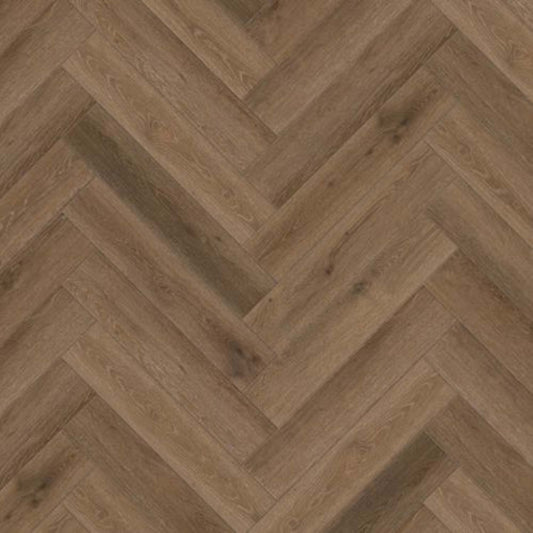 RigidCORE Herringbone in Bridgewater Brown Luxury Vinyl