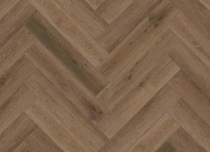RigidCORE Herringbone in Bridgewater Brown