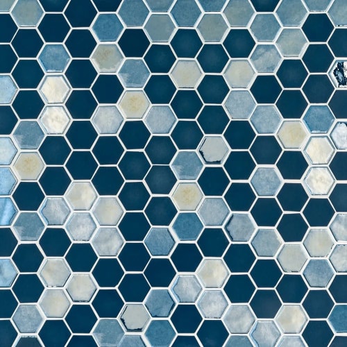 Brill Hexagon Mosaic in Azure
