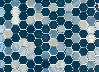 Brill Hexagon Mosaic in Azure