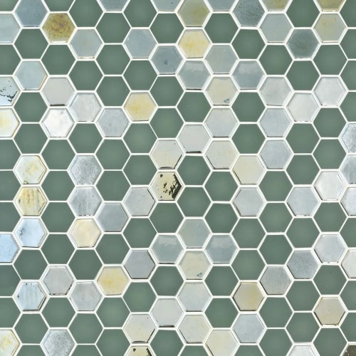 Brill Hexagon Mosaic in Olive