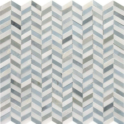 Candora in White & Blu Bln Chevron Natural Stone