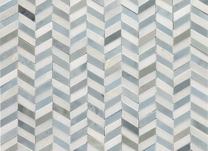 Candora in White & Blu Bln Chevron
