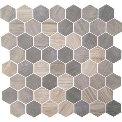 Crosswood in Pelican Glass Tile