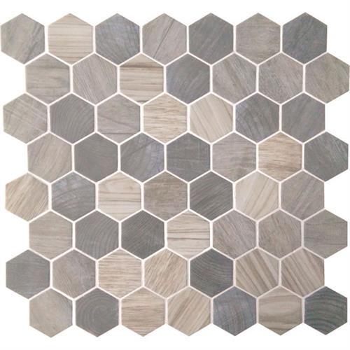 Crosswood in Pelican Glass Tile