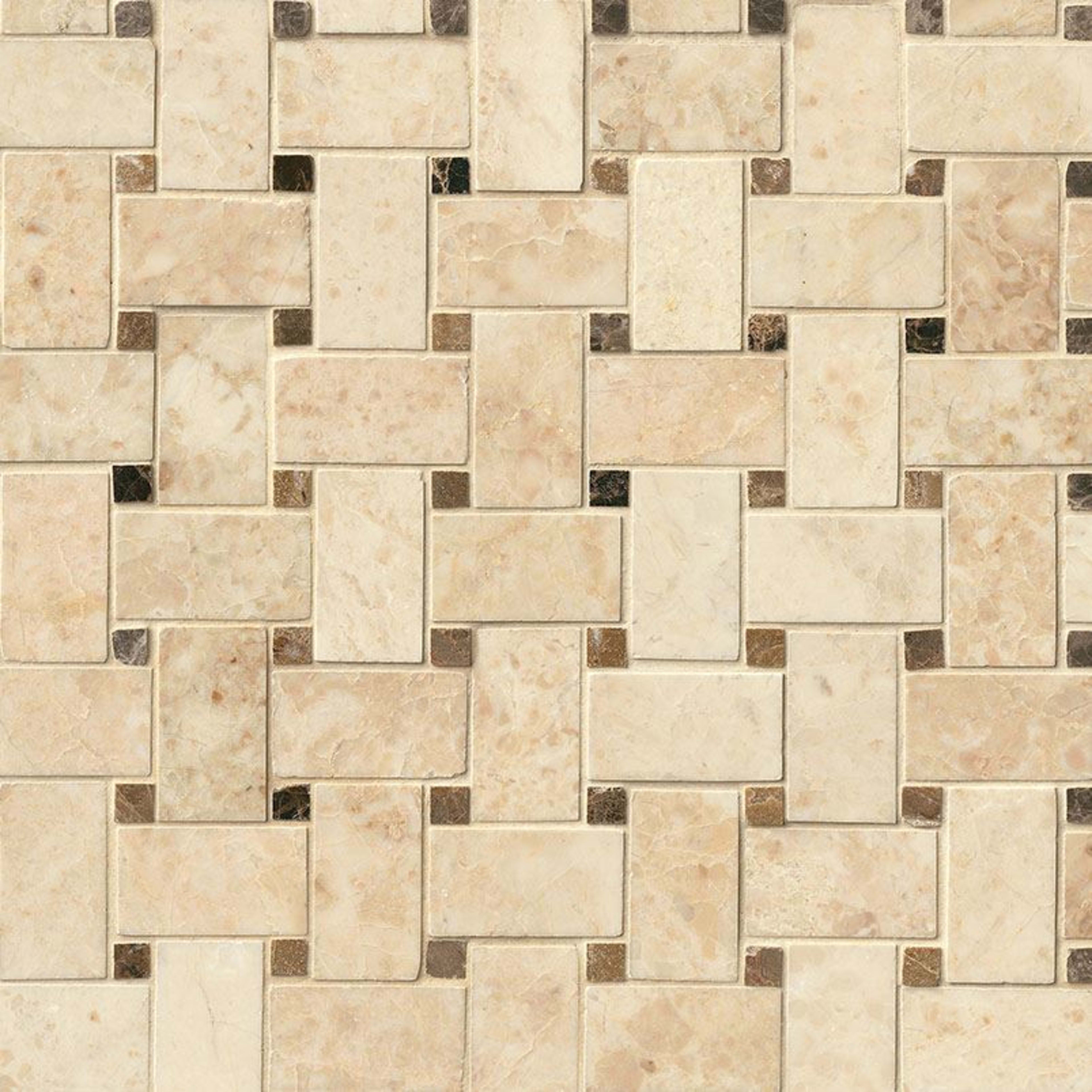 Crema Cappuccino in Crema Cappuccino - Basketweave Natural Stone